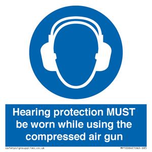 Hearing protection MUST be worn while using the compressed air gun